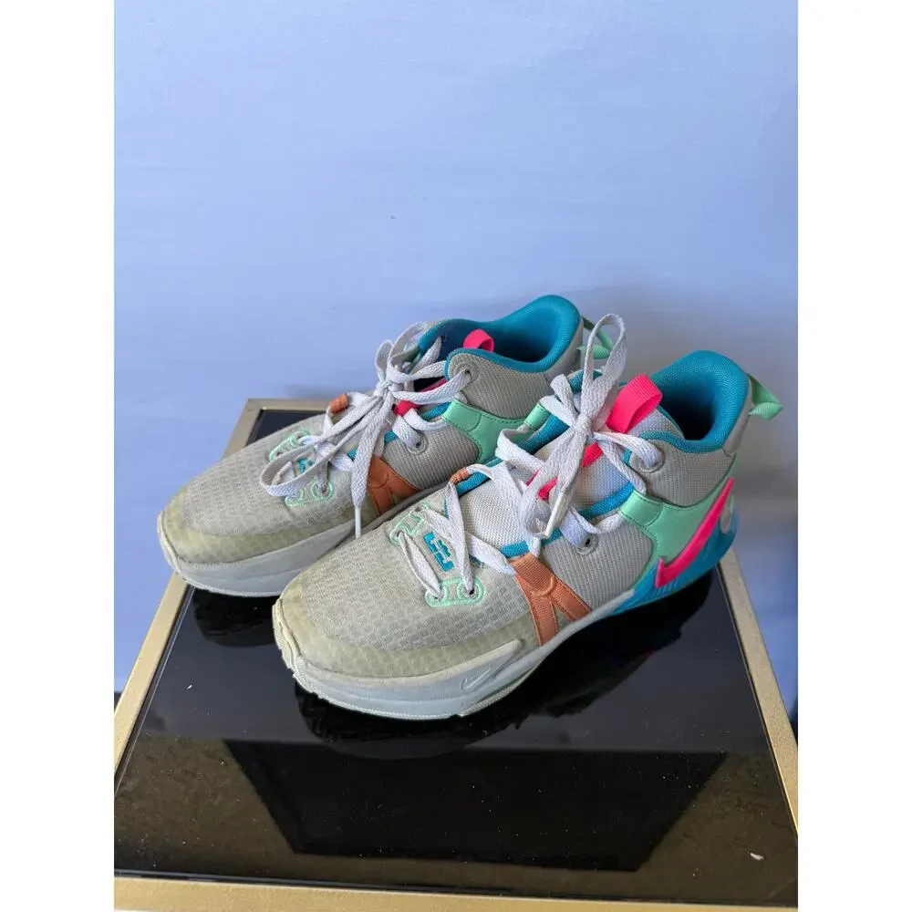 Nike‎ LeBron Witness 7 Basketball Sneakers in Grey Fog Multi Color- Size 6Y